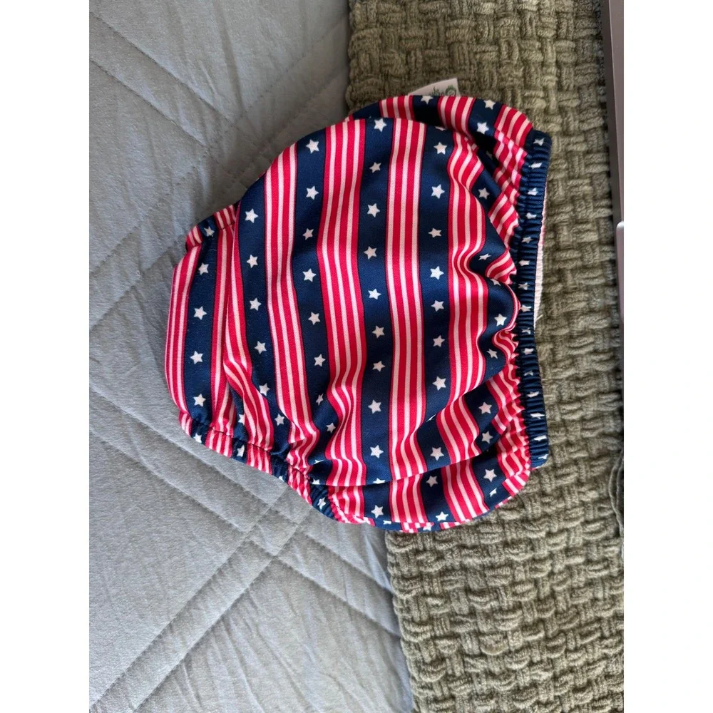Green Sprouts Reusable Swim Diaper 18 Months Stars Stripes Patriotic Red Blue